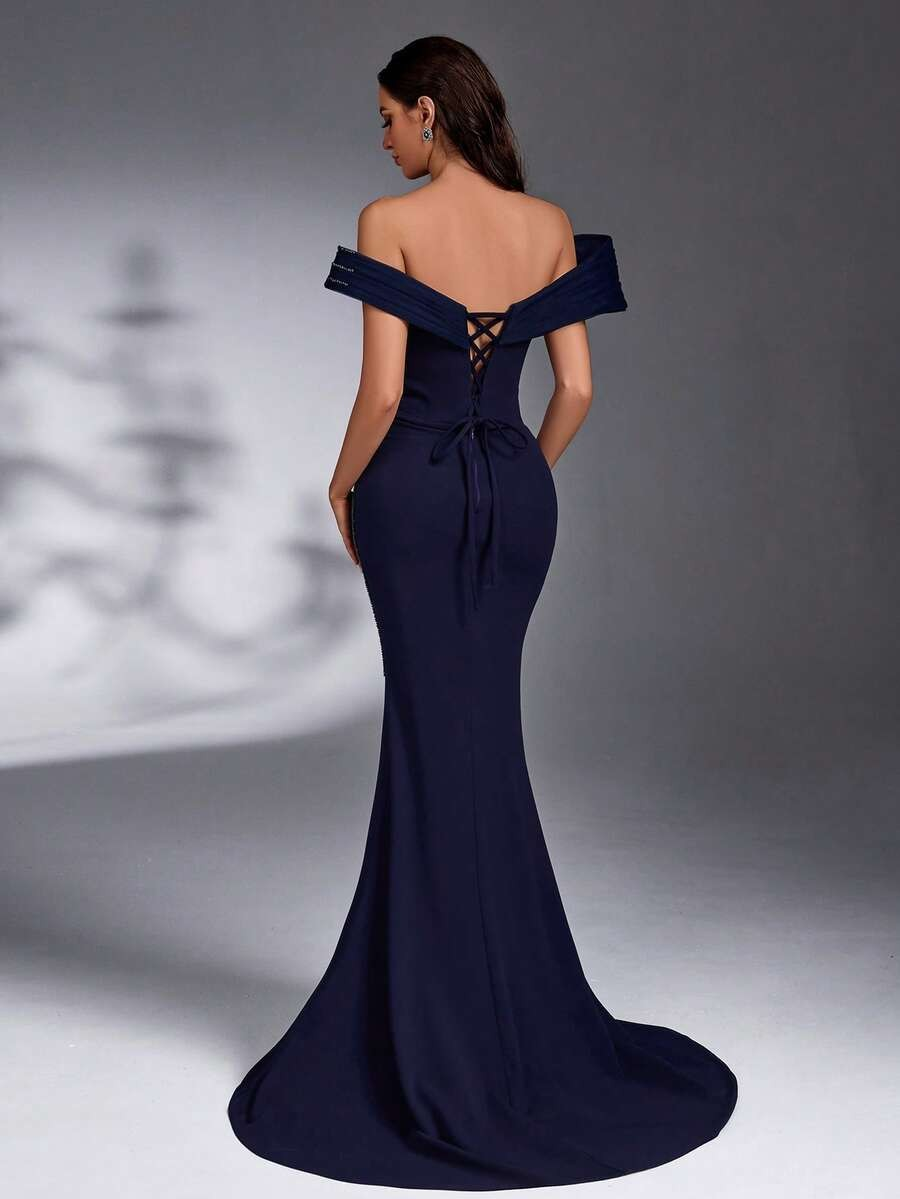 SD3181 Luxe Pearl & Sequin Mermaid Gown
