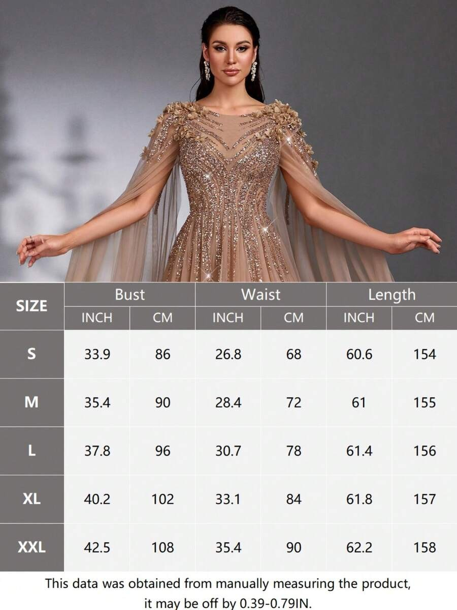 SD3175 Luxe Champagne Tulle Floral Gown