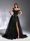 SD3173 Luxury Burgundy 3D Floral Trailing Gown - UK10(m), Black image