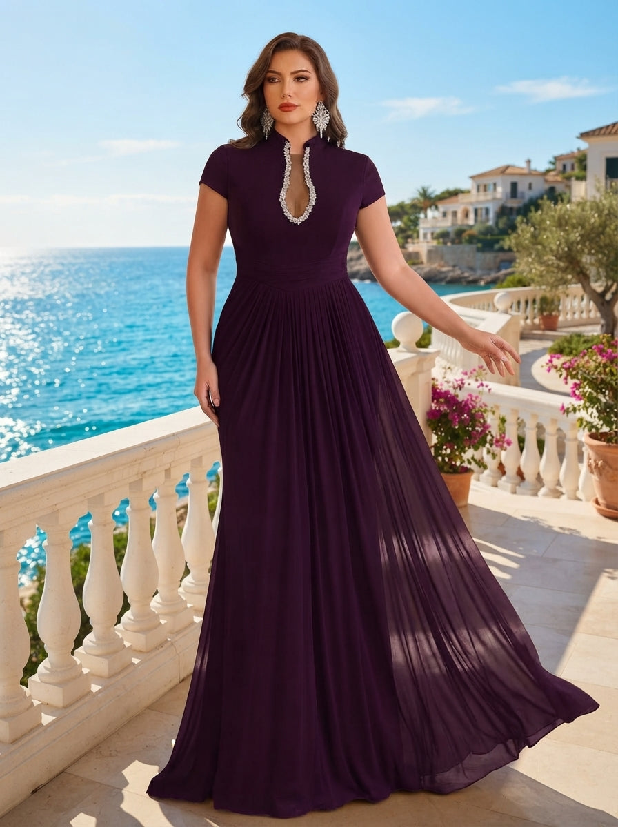 SDE3249 Plus Size Luxury Rhinestone Mermaid Evening Gown with Train