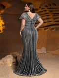 SD3239 Shimmering Sequin Beaded Mermaid Gown