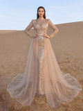 SD3223 Geometric Beaded Tulle A-Line Gown image 4