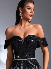 SD3178 Luxe Contrast Mermaid Rhinestone Gown image 7