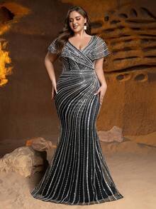 SD3239 Shimmering Sequin Beaded Mermaid Gown image 5