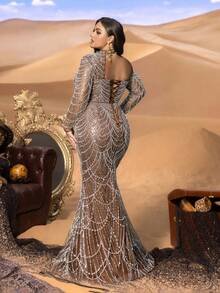 SD3245 One-Shoulder Fish-Scale Sequin Gown image 9