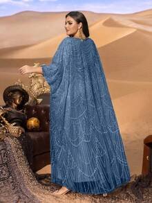SD3235 Plus Size Sequin Embroidery Kaftan image 7