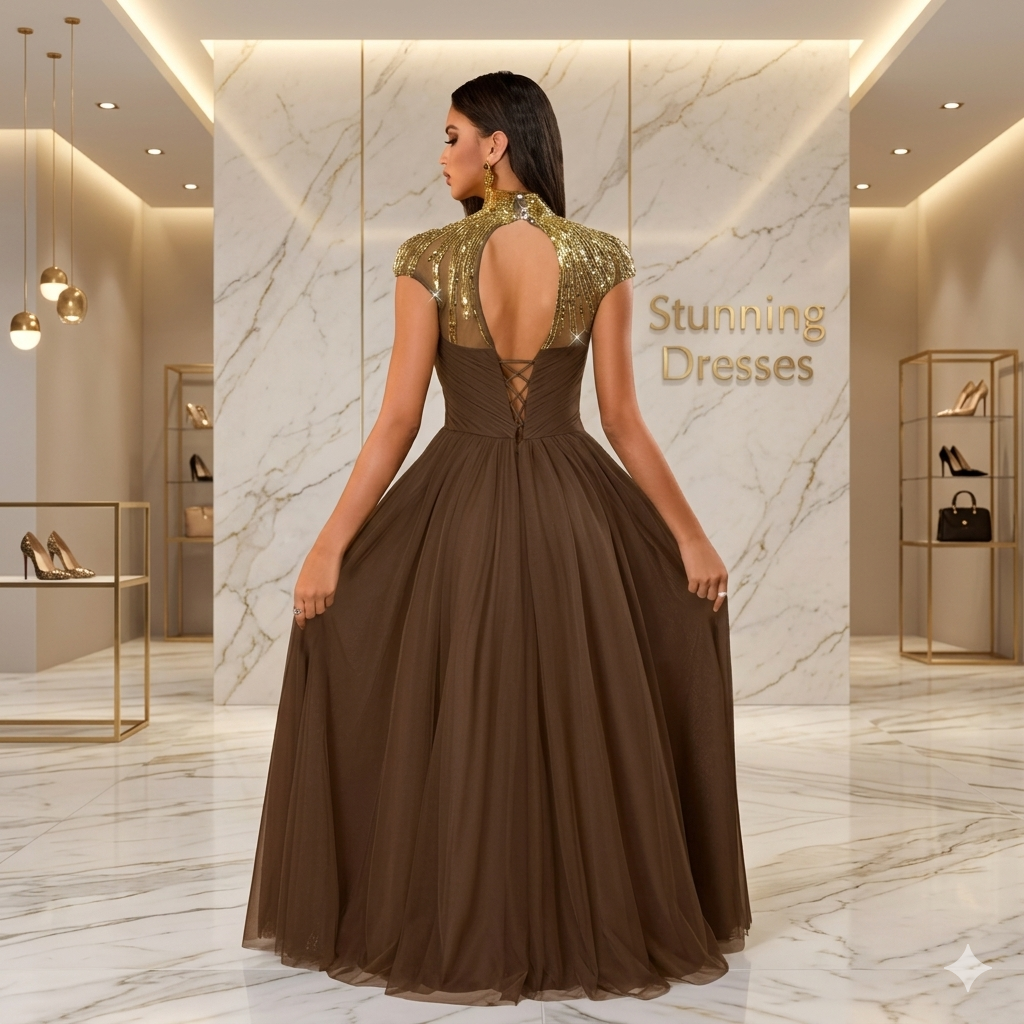 SDE3230 Elegant Chinese Style Beaded Embroidery Evening Dress – Luxury Long Wedding & Party Gown for Women