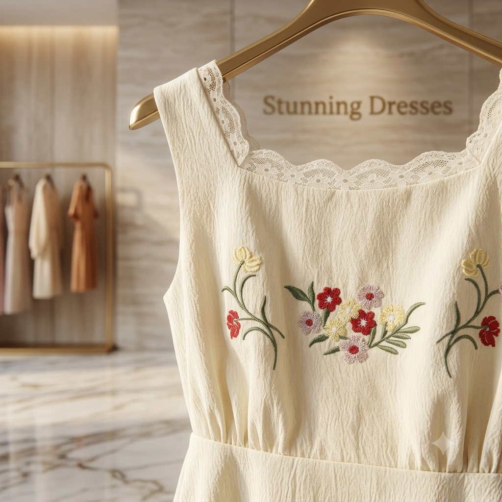 SDD4006 Women's Black Embroidered Shell Sleeve Midi Dress – Vintage Wedding Guest Dress UK