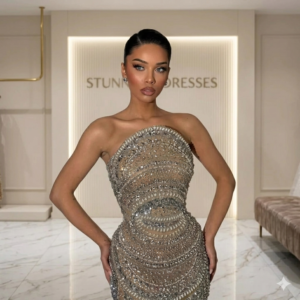 SDE5012 Luxury Kosovo Beaded Evening Dress Gown with Cape for Wedding Party