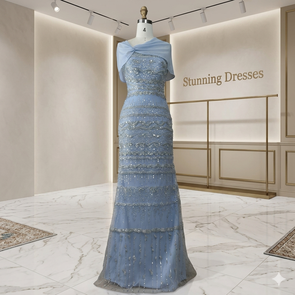 SDE5010 Luxury Saudi Arabic Sage Green Mermaid Evening Dress with Long Cape | Formal Gown
