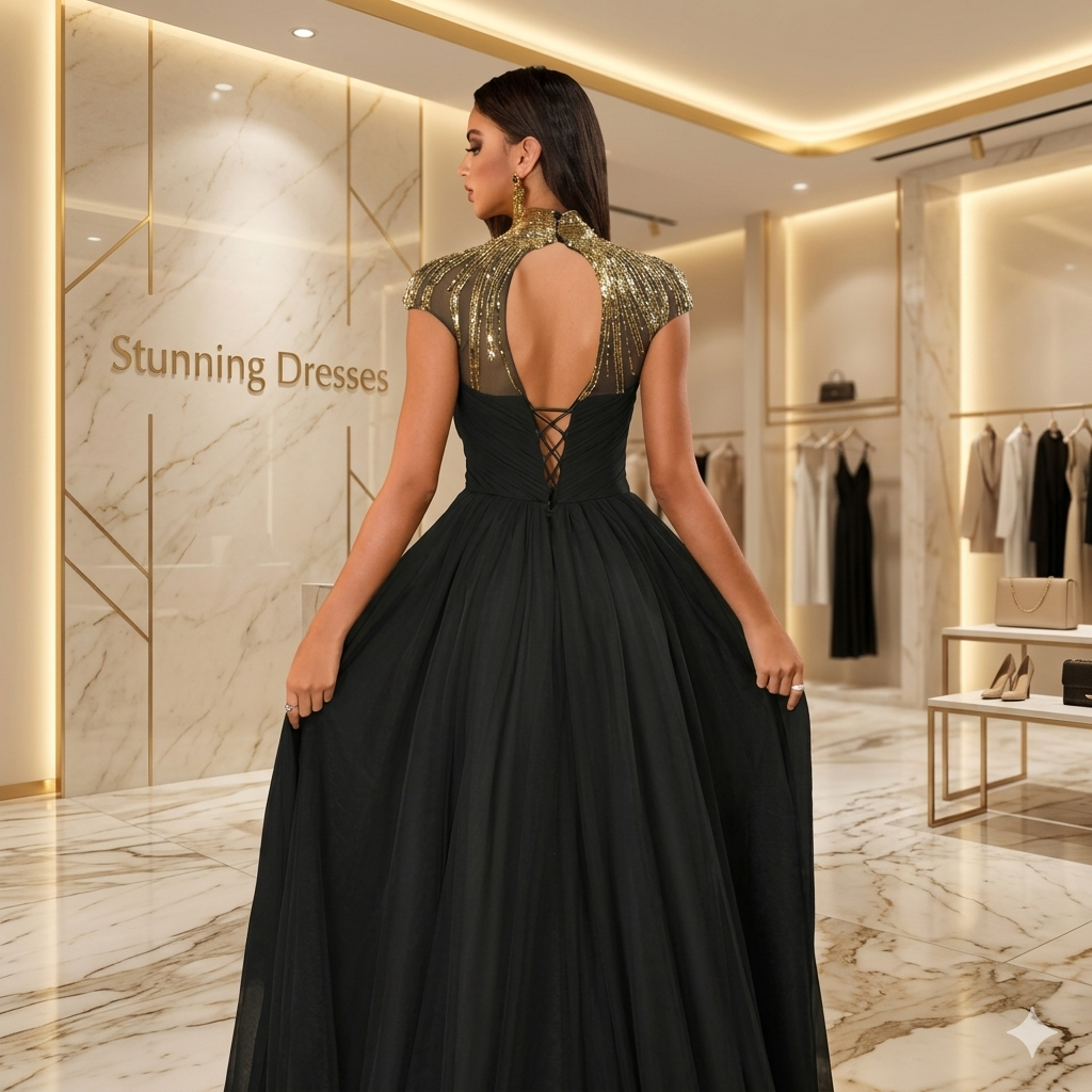 SDE3230 Elegant Chinese Style Beaded Embroidery Evening Dress – Luxury Long Wedding & Party Gown for Women