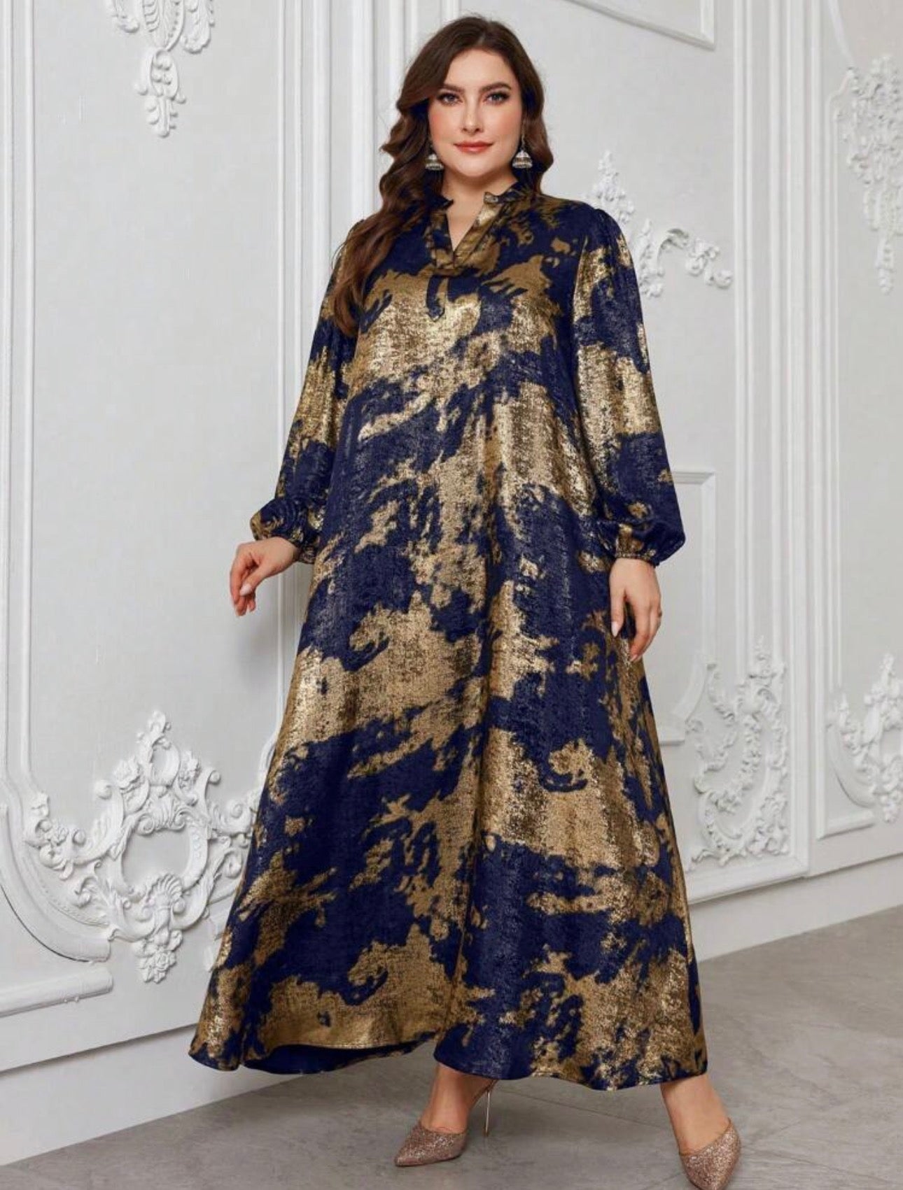 SDD4007 Metallic Maxi Dress full body