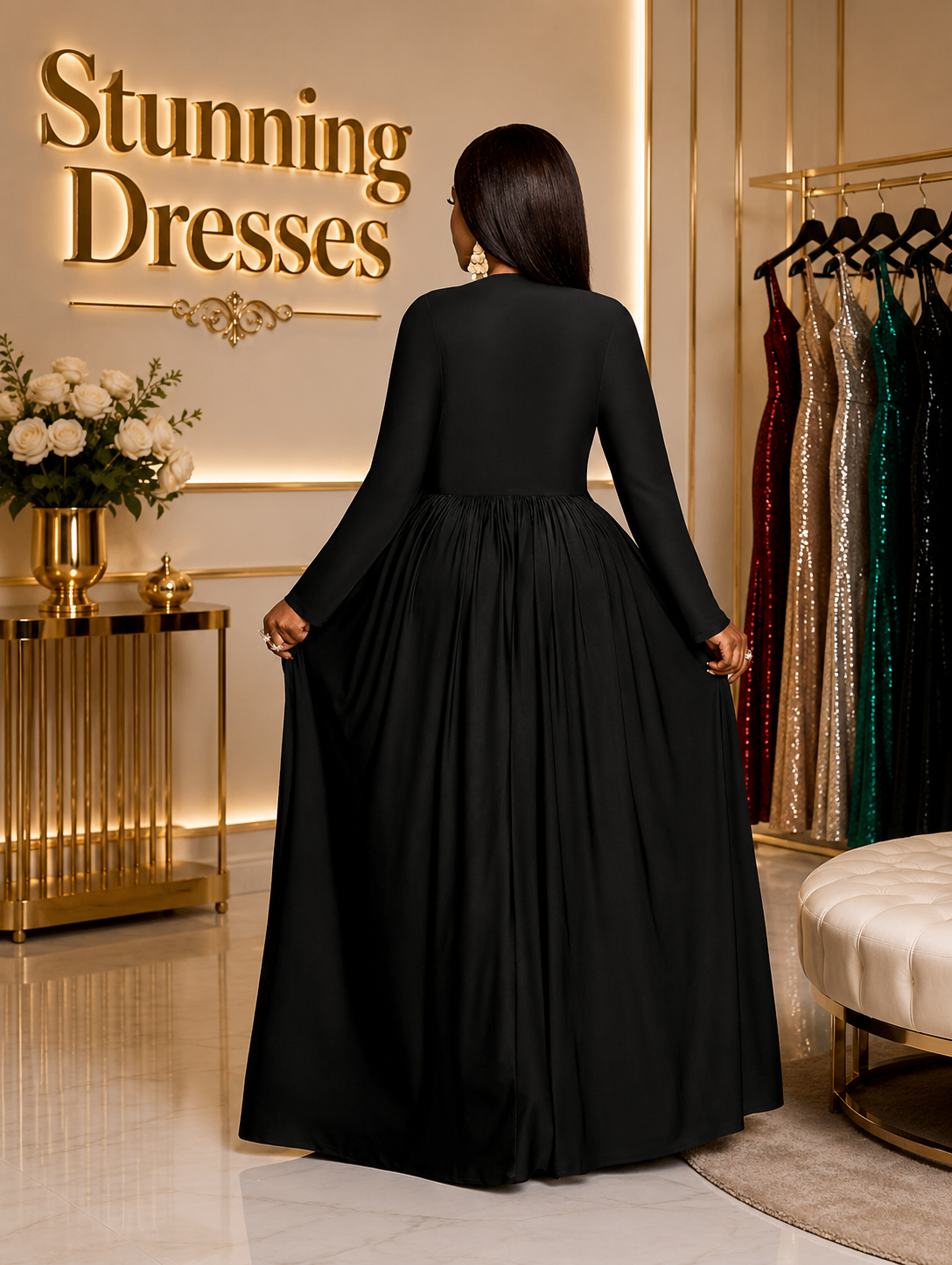 SDD4006 – Emerald Green Elegant Maxi Dress
