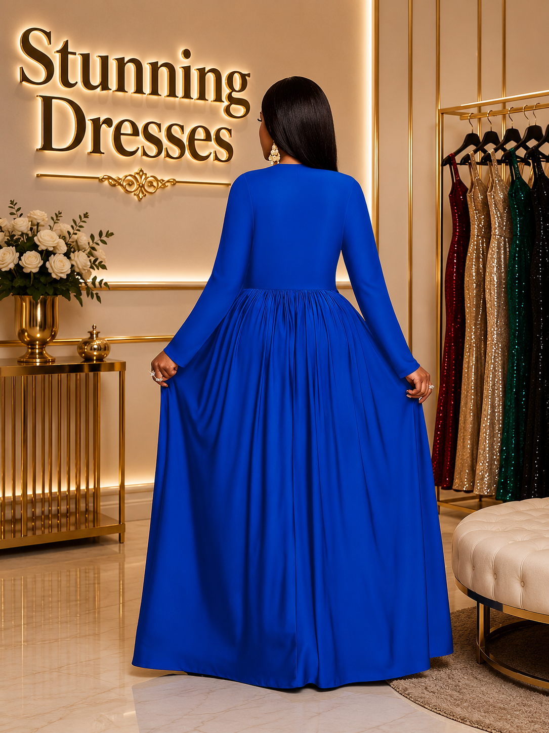 SDD4006 – Emerald Green Elegant Maxi Dress