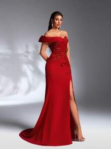 SD3191 Stretchy Heart Neckline Sequin Gown image 3