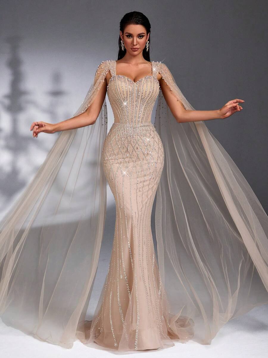 SD3210 Rhinestone Beaded Mermaid Gown image 1