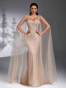 SD3210 Rhinestone Beaded Mermaid Gown image 2