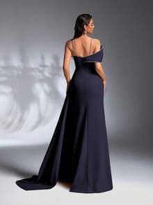 SD3187 Luxe Pearl & Rhinestone Side-Ruffle Gown image 6