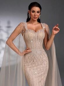 SD3210 Rhinestone Beaded Mermaid Gown image 4