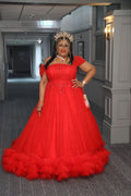 SD3167 Crimson Luxe Off-Shoulder Statement Gown image 0
