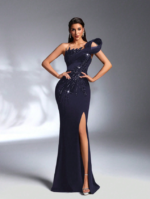 One‑Shoulder Olive Green Evening Gown with Sequined Detailing SD3164 - Image 8