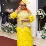 SD3166 Radiant Yellow Crystal-Embellished Feather Maxi Dress