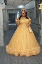 SD3167 Crimson Luxe Off-Shoulder Statement Gown - Image 4