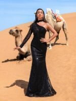 SD3218 One-Shoulder Beaded Mermaid Gown