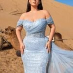 SD3241 Off-Shoulder Sequined Slit Gown