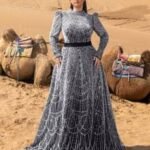 SD3246 Petite Stand Collar Beaded A-Line Gown