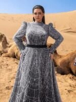 SD3246 Petite Stand Collar Beaded A-Line Gown - Image 5