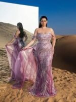SD3260 Off-Shoulder Lace-Up Mermaid Gown - Image 4