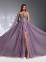 SD3186 Luxe Asymmetrical Beaded Mesh Gown - Image 8