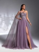 SD3186 Luxe Asymmetrical Beaded Mesh Gown - Image 9