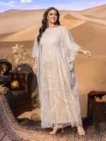 SD3235 Plus Size Sequin Embroidery Kaftan