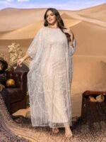 SD3235 Plus Size Sequin Embroidery Kaftan - Image 4