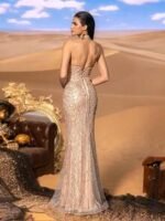 SD3229 Halter-Neck Geometric Mermaid Gown - Image 6