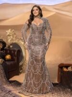 SD3245 One-Shoulder Fish-Scale Sequin Gown - Image 12