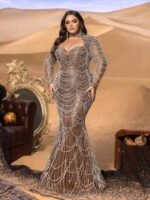 SD3245 One-Shoulder Fish-Scale Sequin Gown - Image 2