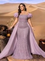 SD3238 Strapless Floral Ruffle Corset Gown - Image 6