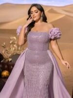 SD3238 Strapless Floral Ruffle Corset Gown - Image 3