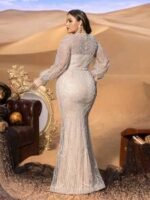 SD3234 Plus Size Arc Sequin Mermaid Gown - Image 4
