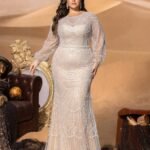 SD3234 Plus Size Arc Sequin Mermaid Gown