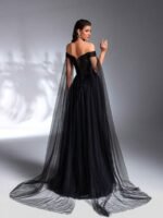 SD3183 Black Off-Shoulder Sequin Flared Gown - Image 10