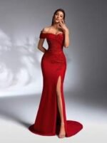 SD3191 Stretchy Heart Neckline Sequin Gown - Image 7