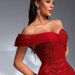 SD3191 Stretchy Heart Neckline Sequin Gown