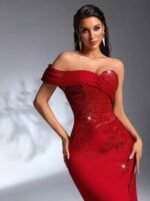 SD3191 Stretchy Heart Neckline Sequin Gown - Image 11