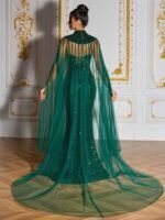 SD3204 Deep Green Sequin Beaded Deluxe Gown - Image 6