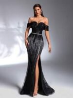 SD3178 Luxe Contrast Mermaid Rhinestone Gown - Image 4
