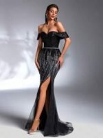 SD3178 Luxe Contrast Mermaid Rhinestone Gown - Image 7